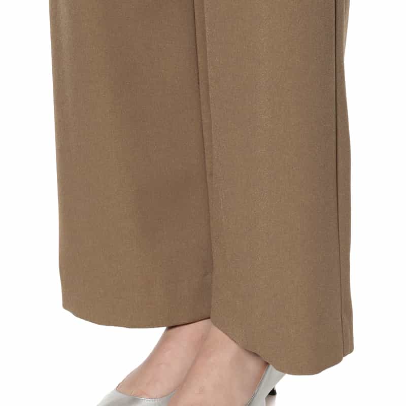 BARNEYS NEW YORK ウォッシャブル ドローストリングワイドパンツ LIGHT BROWN