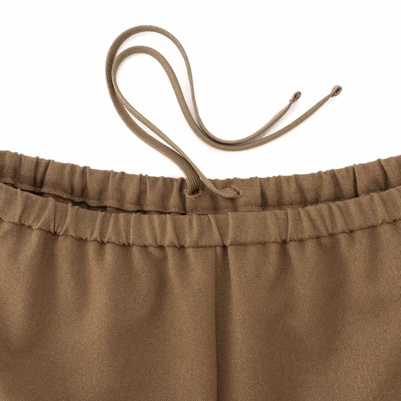 BARNEYS NEW YORK ウォッシャブル ドローストリングワイドパンツ LIGHT BROWN
