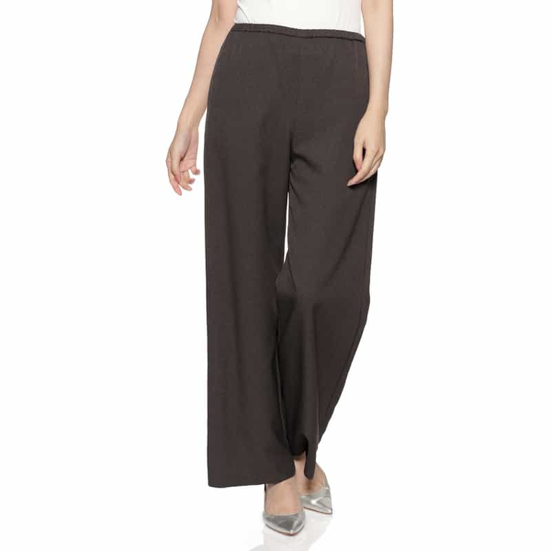 BARNEYS NEW YORK ウォッシャブル ドローストリングワイドパンツ GRAY