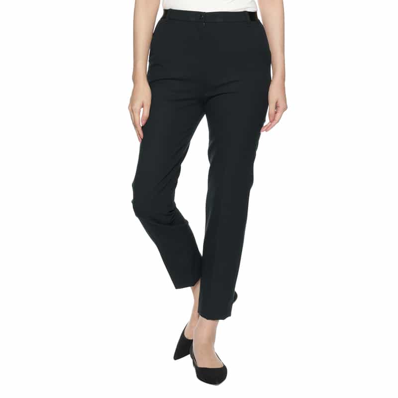 BARNEYS NEW YORK ウォッシャブル 裏起毛バックウエストゴムパンツ NAVY