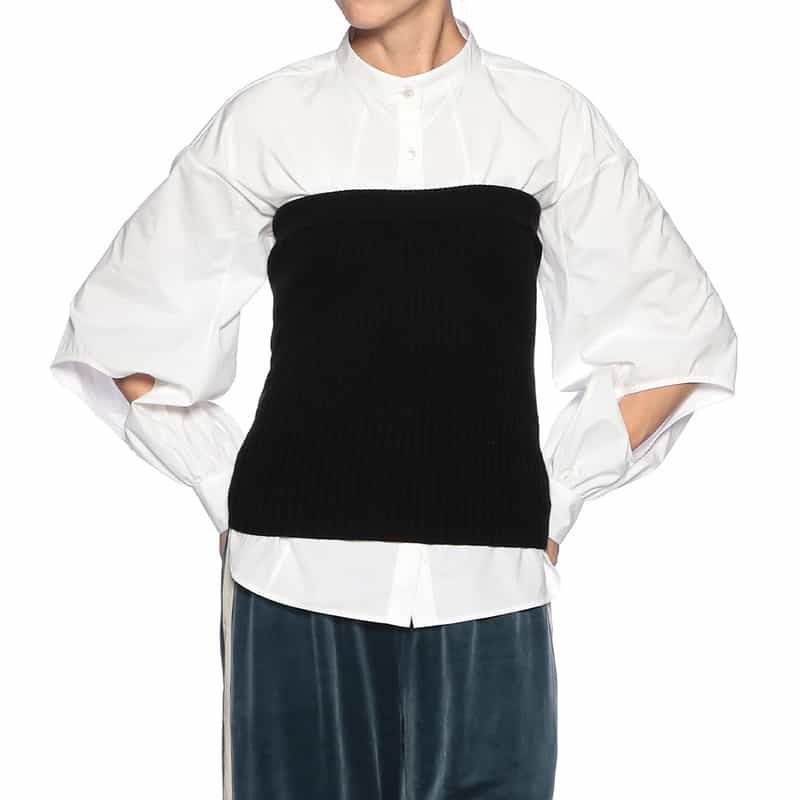 BARNEYS NEW YORK リブニット ベアトップ BLACK