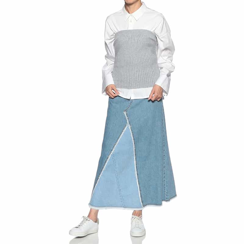 BARNEYS NEW YORK リブニット ベアトップ GRAY