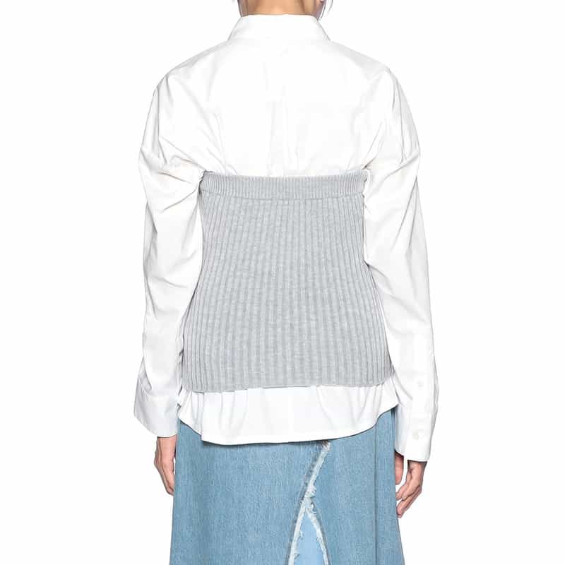 BARNEYS NEW YORK リブニット ベアトップ GRAY