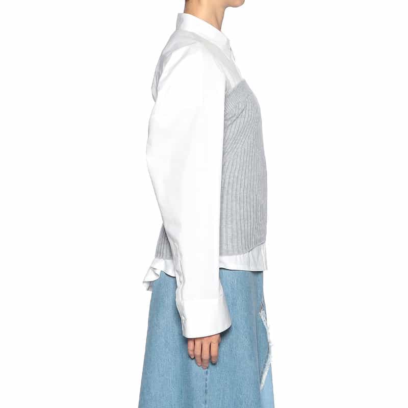 BARNEYS NEW YORK リブニット ベアトップ GRAY