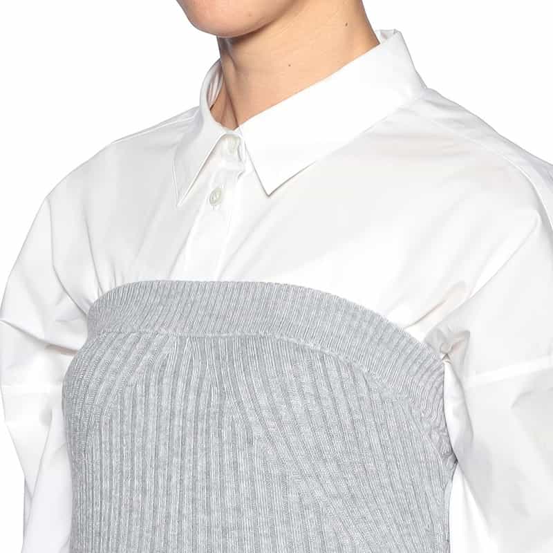 BARNEYS NEW YORK リブニット ベアトップ GRAY