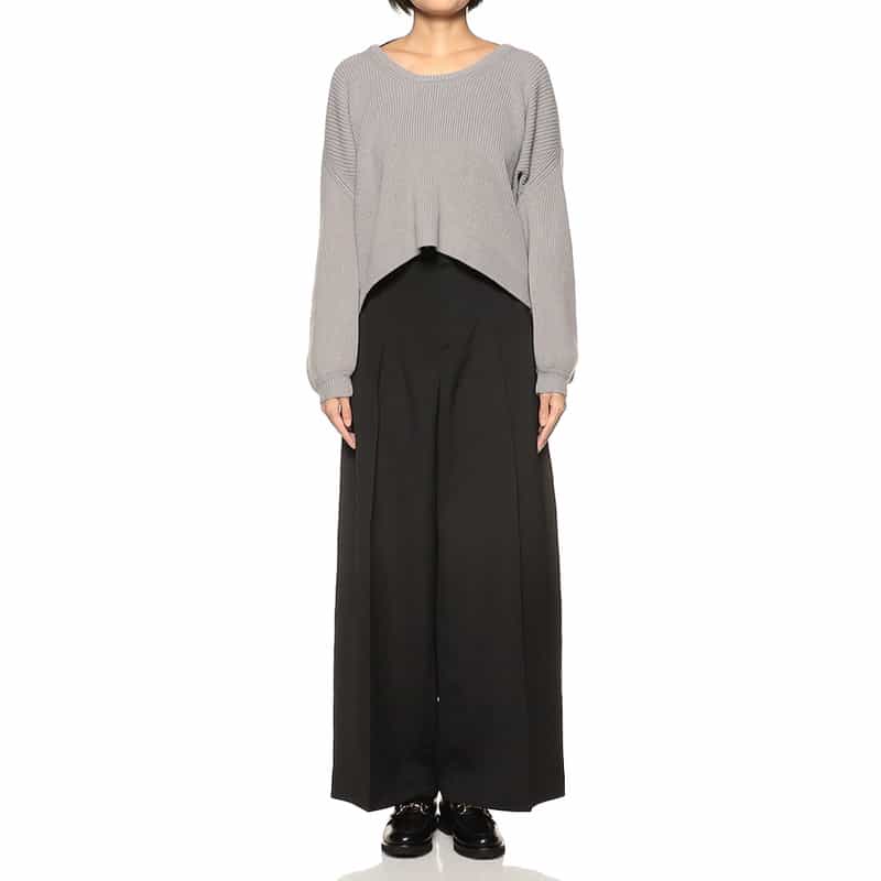 BARNEYS NEW YORK バックオープン ニットプルオーバー GRAY