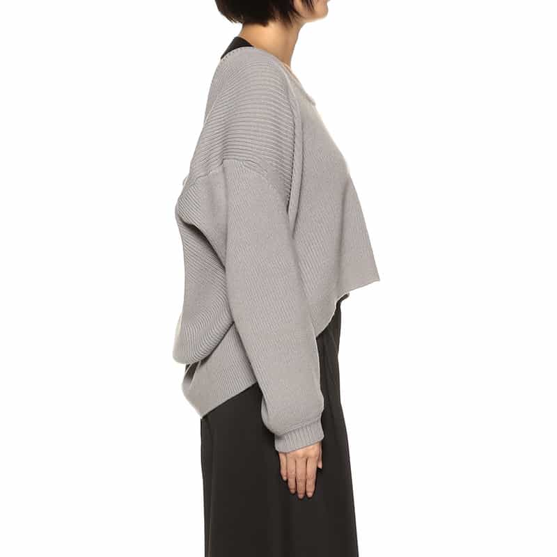 BARNEYS NEW YORK バックオープン ニットプルオーバー GRAY