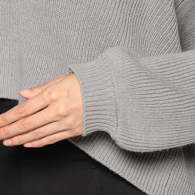 BARNEYS NEW YORK バックオープン ニットプルオーバー GRAY