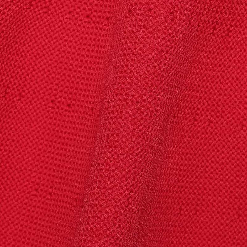 BARNEYS NEW YORK ペプラム ロングスリーブ ニット ドレス RED