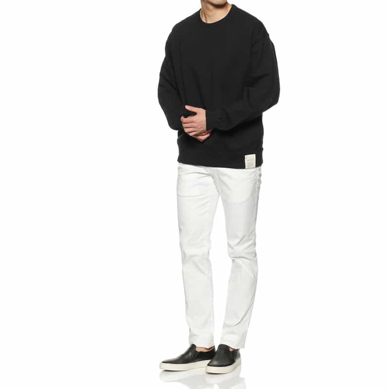 YOKE 切替スリーブ スエットプルオーバー BLACK