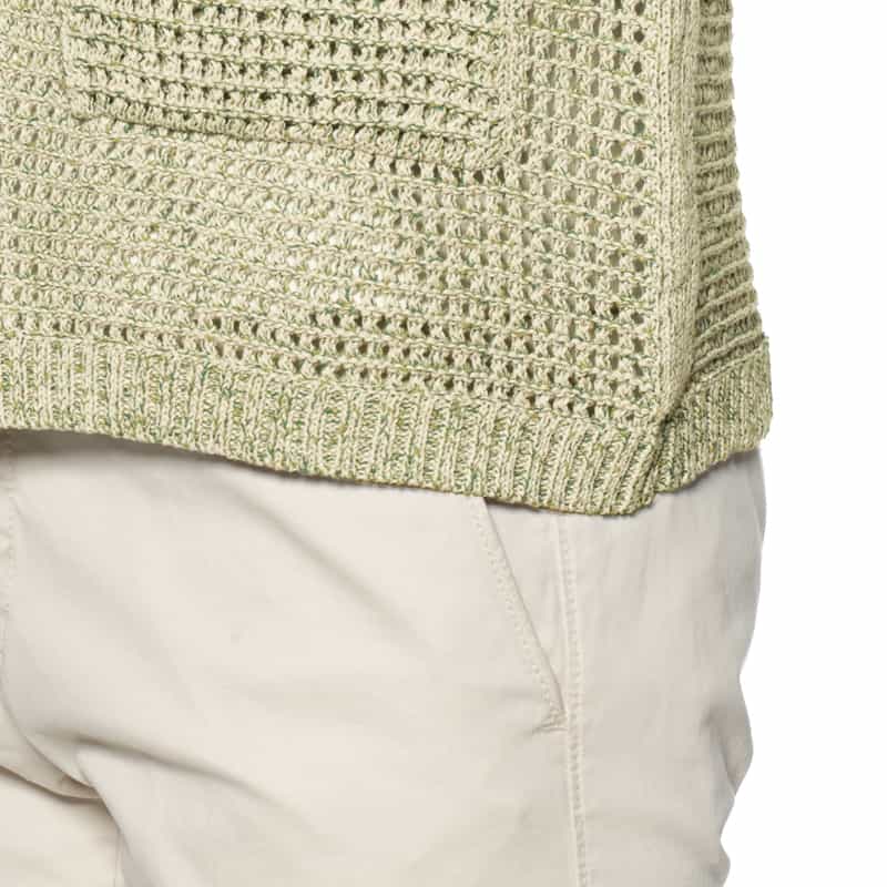 YOKE コットン素材メッシュニットカーディガン WHITE