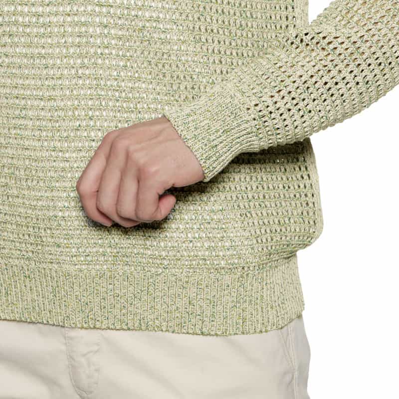 YOKE コットン素材メッシュニットプルオーバー WHITE