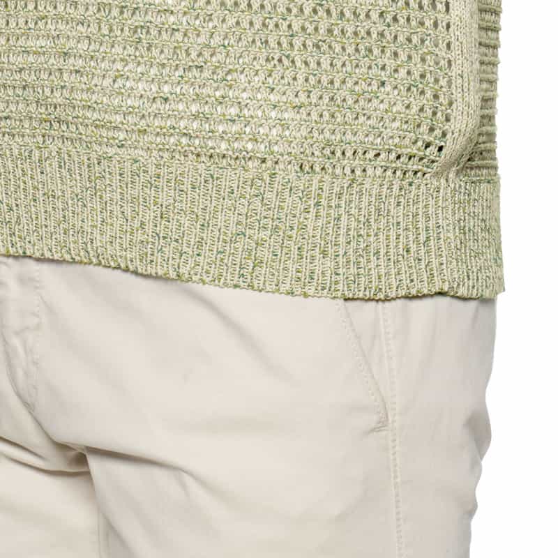 YOKE コットン素材メッシュニットプルオーバー WHITE