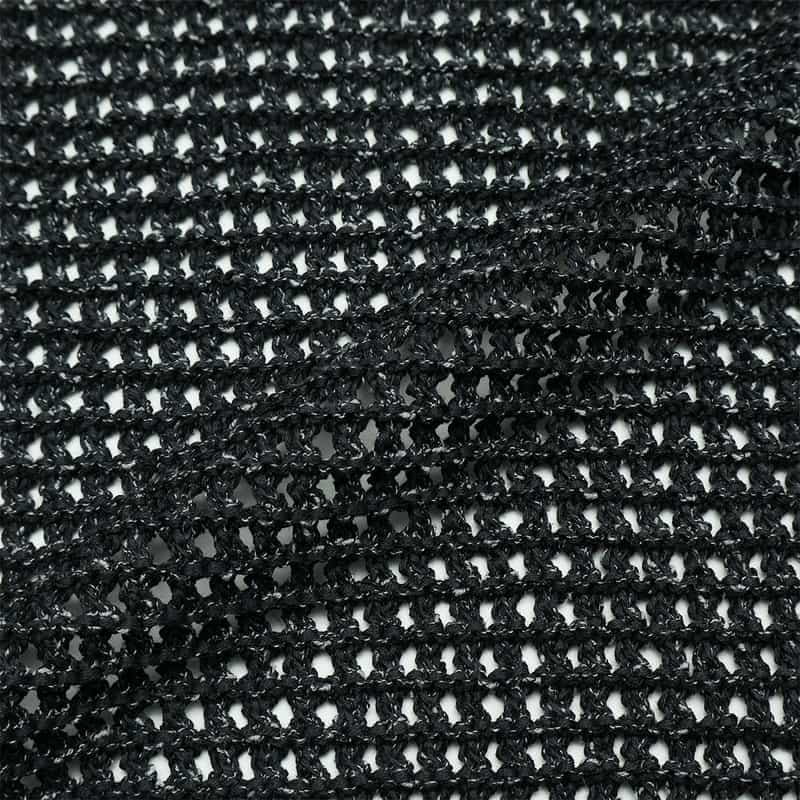 YOKE コットン素材メッシュニットプルオーバー BLACK