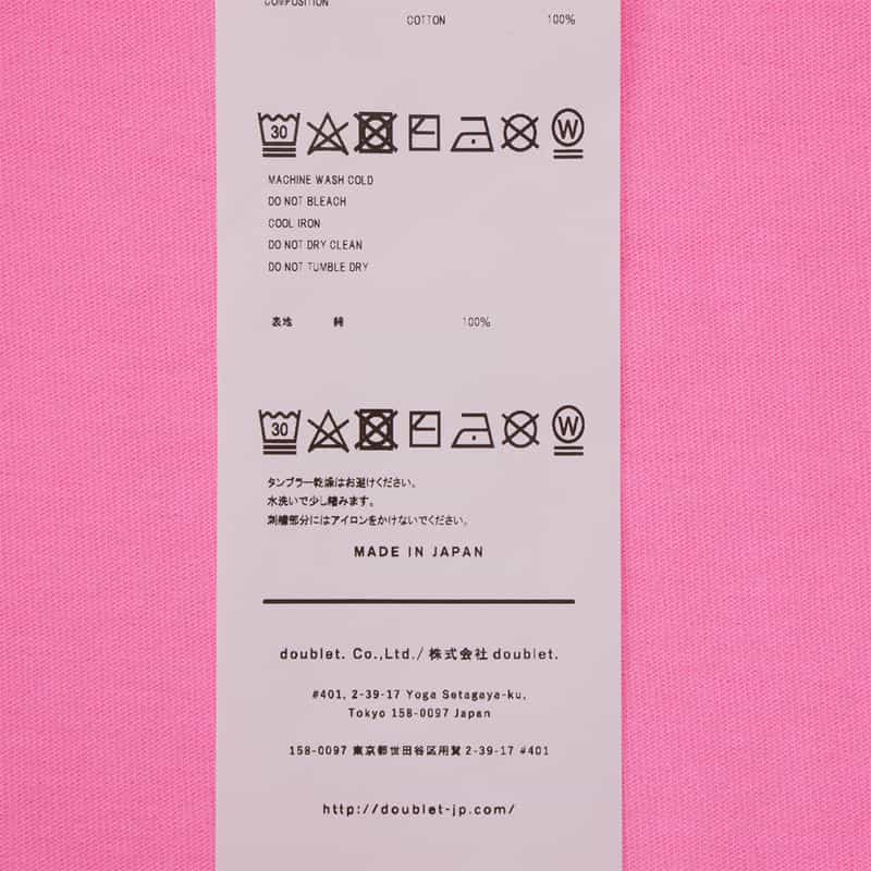 DOUBLET. 刺繍入りTシャツ PINK