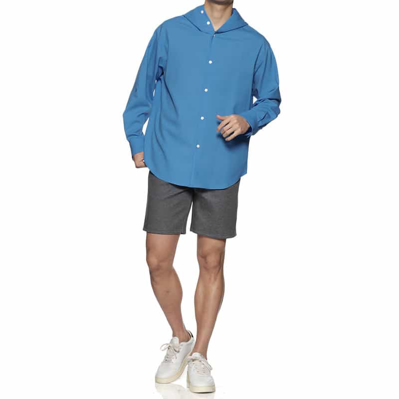 OVERCOAT OVERCOAT＜オーバーコート＞フード付きシャツ BLUE