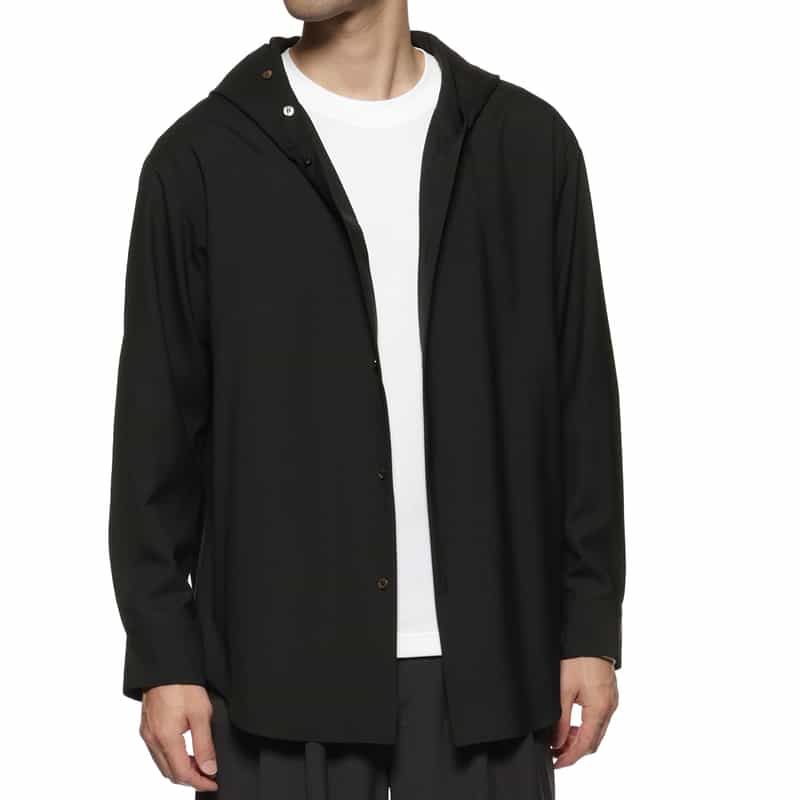 OVERCOAT OVERCOAT＜オーバーコート＞フード付きシャツ BLACK