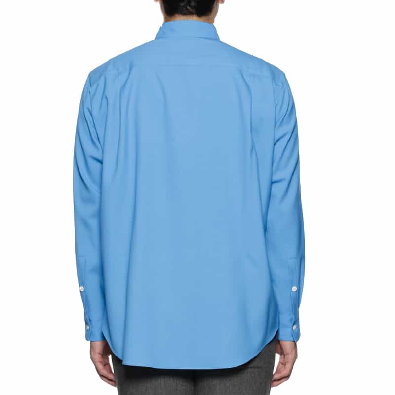 OVERCOAT OVERCOAT＜オーバーコート＞ウール バックサイドプリーツシャツ BLUE