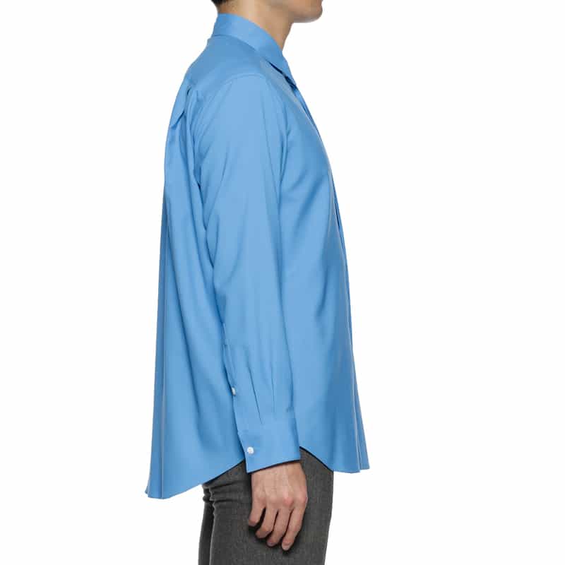 OVERCOAT OVERCOAT＜オーバーコート＞ウール バックサイドプリーツシャツ BLUE