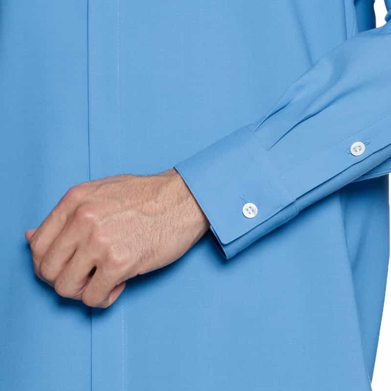 OVERCOAT OVERCOAT＜オーバーコート＞ウール バックサイドプリーツシャツ BLUE