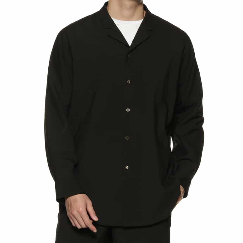 OVERCOAT OVERCOAT＜オーバーコート＞オーバーサイズ ウールシャツ BLACK