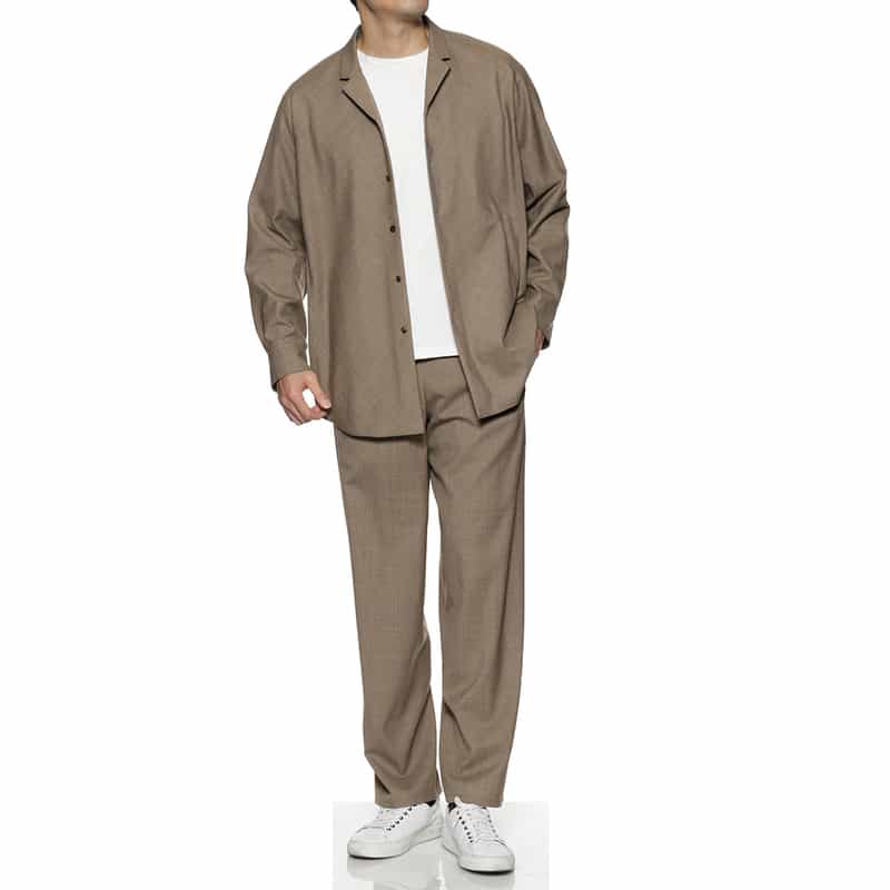 OVERCOAT OVERCOAT＜オーバーコート＞オーバーサイズ ウールシャツ GRAY