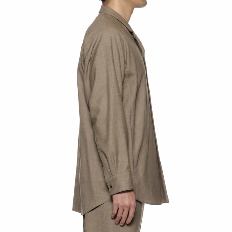OVERCOAT OVERCOAT＜オーバーコート＞オーバーサイズ ウールシャツ GRAY