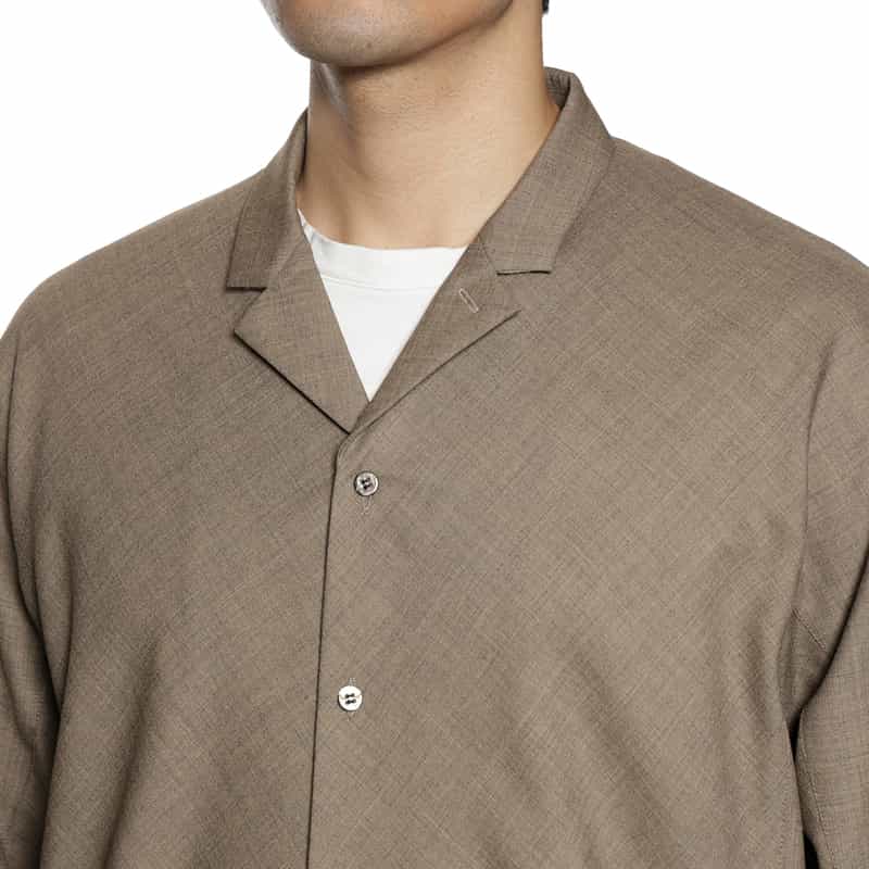 OVERCOAT OVERCOAT＜オーバーコート＞オーバーサイズ ウールシャツ GRAY