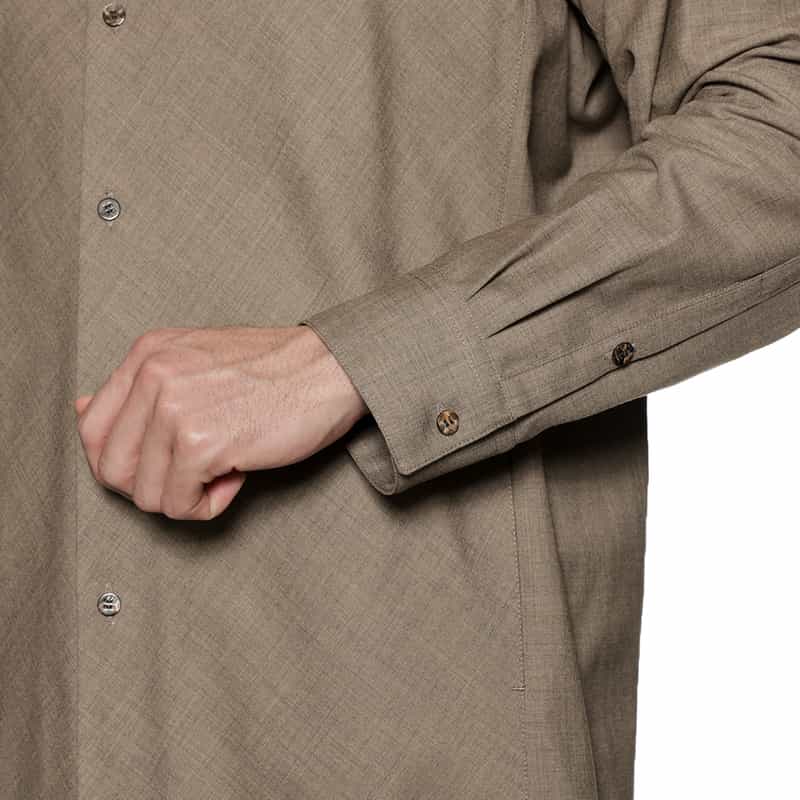 OVERCOAT OVERCOAT＜オーバーコート＞オーバーサイズ ウールシャツ GRAY