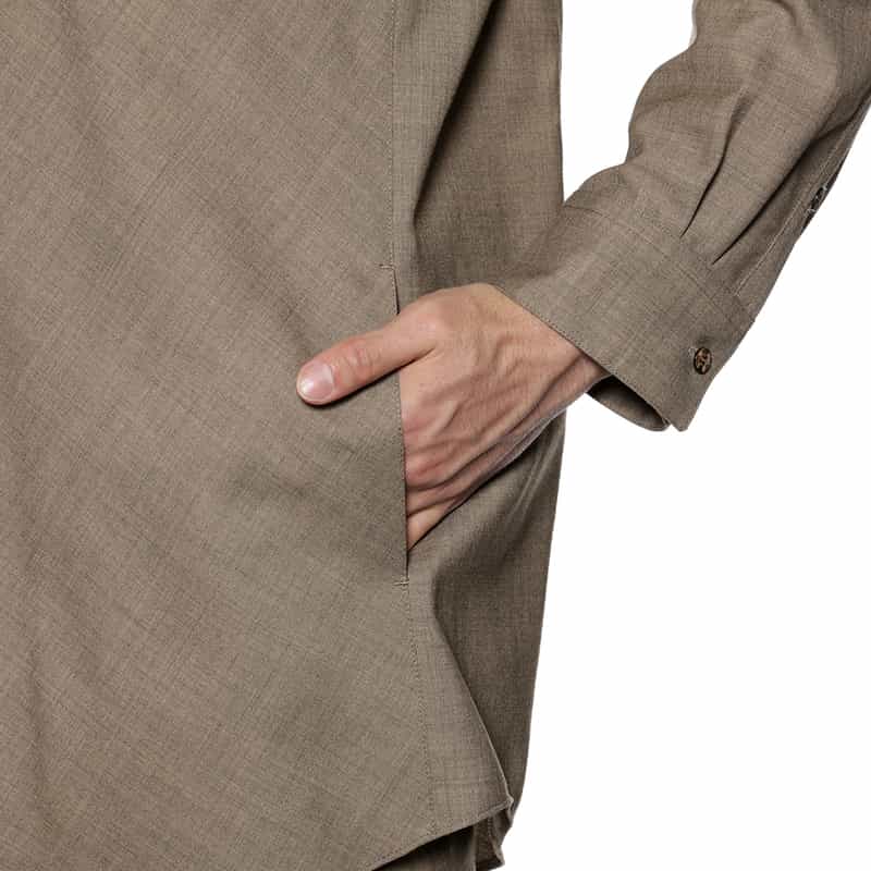 OVERCOAT OVERCOAT＜オーバーコート＞オーバーサイズ ウールシャツ GRAY