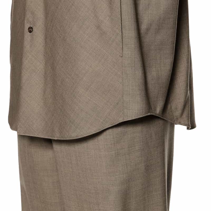 OVERCOAT OVERCOAT＜オーバーコート＞オーバーサイズ ウールシャツ GRAY