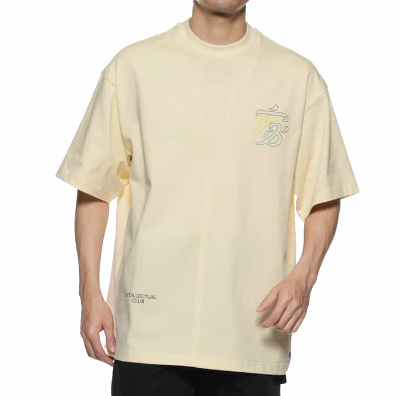 NAMESAKE 刺繍入りプリントTシャツ IVORY