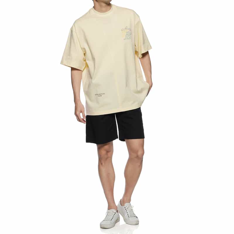 NAMESAKE NAMESAKE＜ネームセイク＞刺繍入りプリントTシャツ IVORY