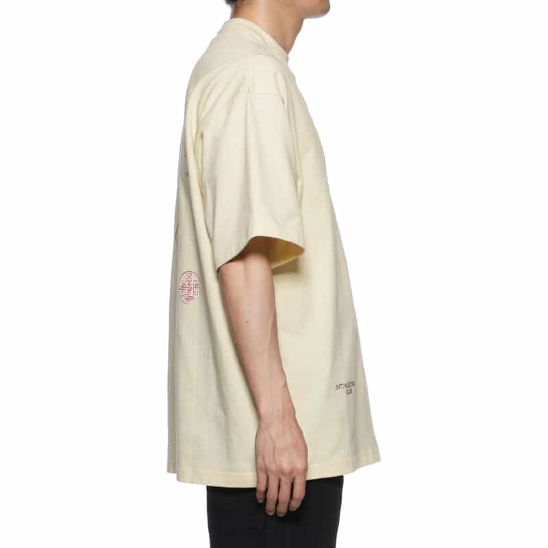 NAMESAKE NAMESAKE＜ネームセイク＞刺繍入りプリントTシャツ IVORY