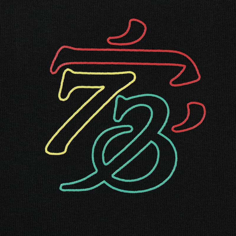 NAMESAKE NAMESAKE＜ネームセイク＞刺繍入りプリントTシャツ BLACK