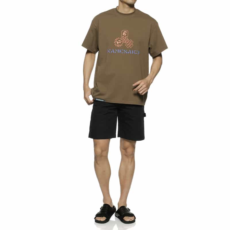 NAMESAKE NAMESAKE＜ネームセイク＞プリントTシャツ BROWN