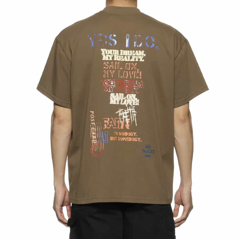 NAMESAKE NAMESAKE＜ネームセイク＞プリントTシャツ BROWN