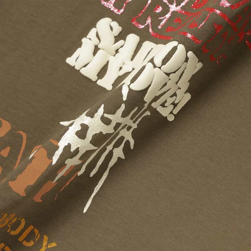 NAMESAKE NAMESAKE＜ネームセイク＞プリントTシャツ BROWN