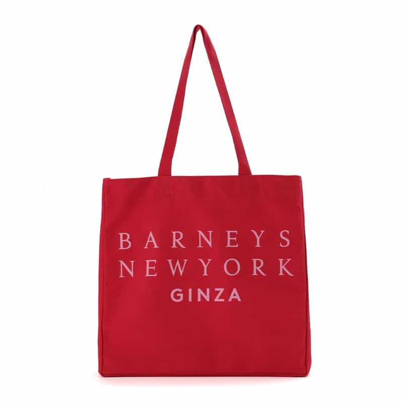 BARNEYS NEW YORK ロゴ入り トートバッグ "GINZA" RED