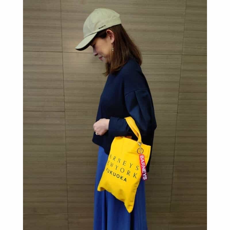 BARNEYS NEW YORK ロゴ入り ミニトートバッグ "FUKUOKA" YELLOW