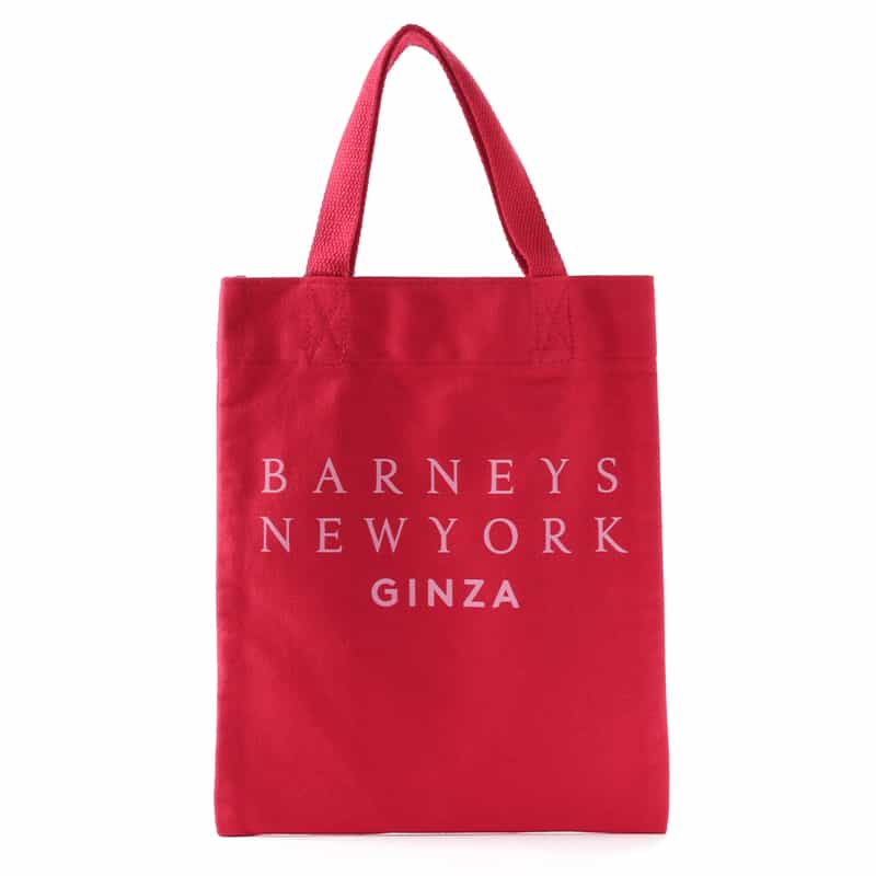 BARNEYS NEW YORK ロゴ入り ミニトートバッグ "GINZA" RED