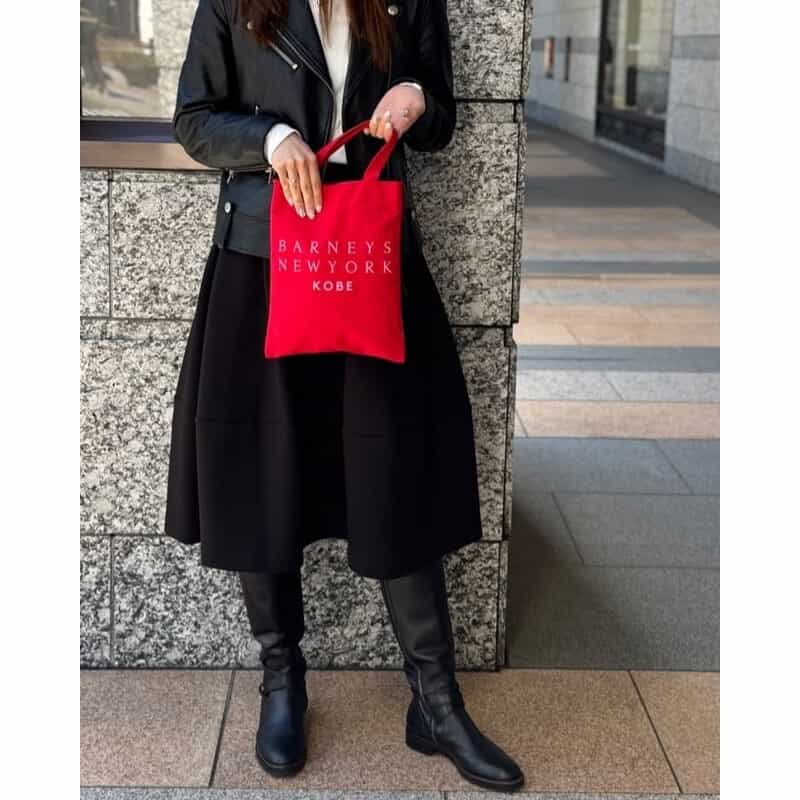 BARNEYS NEW YORK ロゴ入り ミニトートバッグ "KOBE" RED