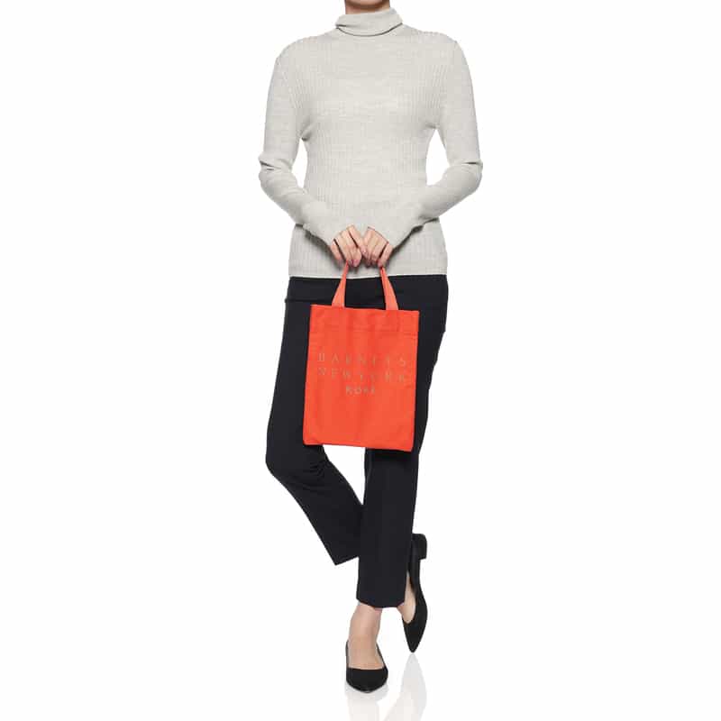 BARNEYS NEW YORK ロゴ入り ミニトートバッグ "KOBE" ORANGE