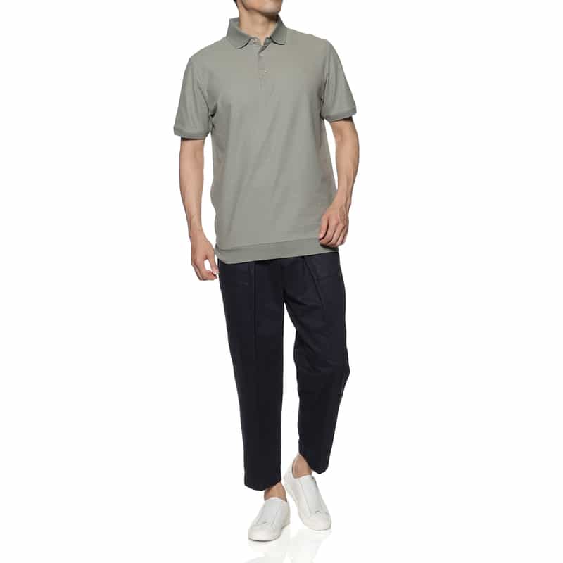 KETROY KETROY＜ケトロイ＞バーニーズ　ニューヨーク限定コットンピケ素材ポロシャツ GRAY