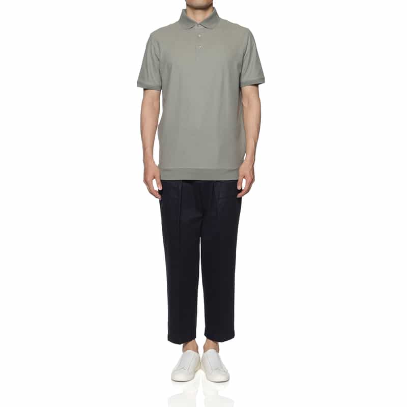 KETROY KETROY＜ケトロイ＞バーニーズ　ニューヨーク限定コットンピケ素材ポロシャツ GRAY