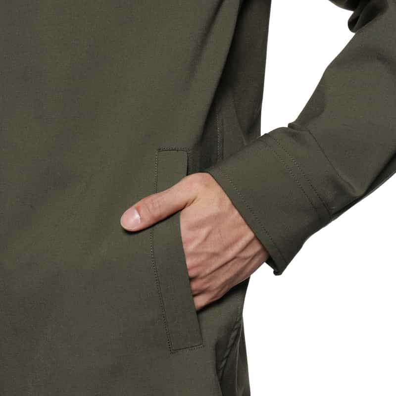 BARNEYS NEW YORK ストレッチ ジップアップシャツ KHAKI