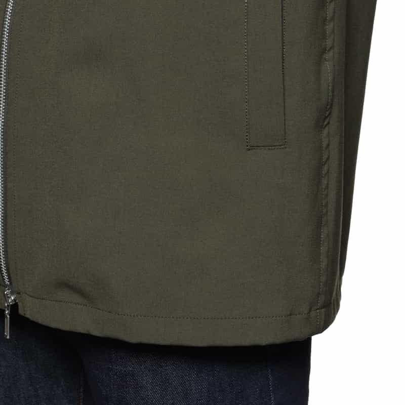 BARNEYS NEW YORK ストレッチ ジップアップシャツ KHAKI