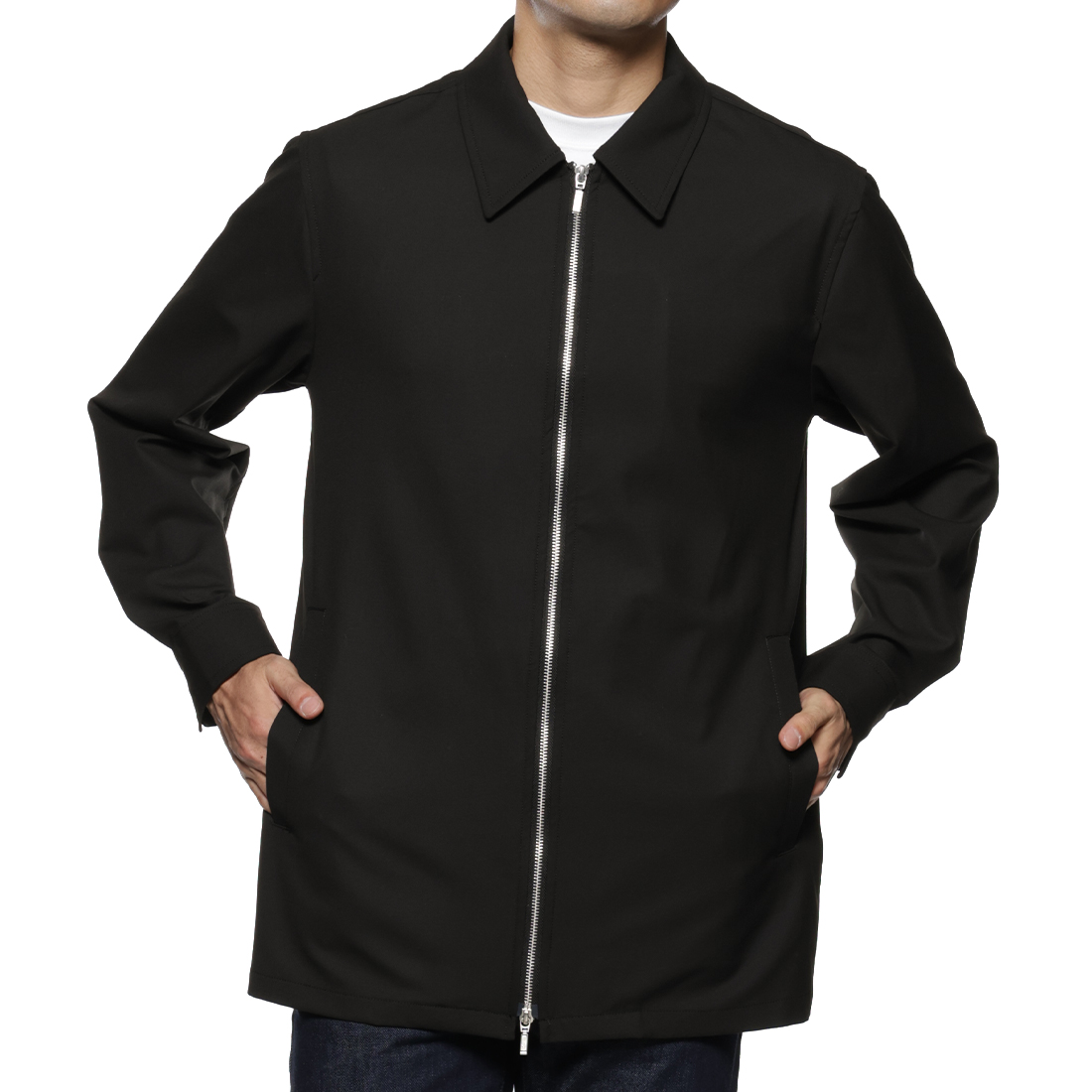 ストレッチ ジップアップシャツ