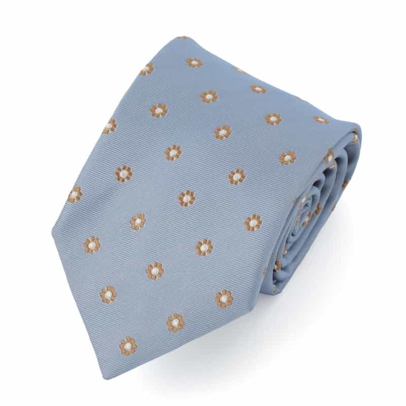 STEFANO BIGI 小紋柄タイ LIGHT BLUE