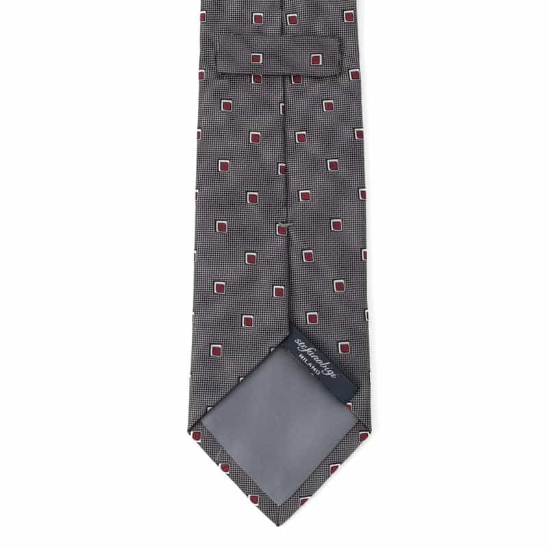 STEFANO BIGI 小紋柄タイ GRAY